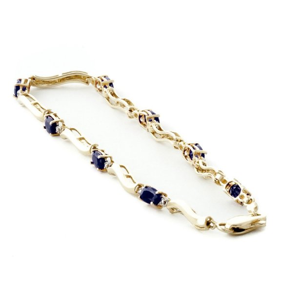 Galaxy Gold Products Jewelry - 14K GOLD TENNIS BRACELET W DIAMONDS & SAPPHIRES